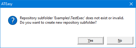 Subfolder if the repository does not exist